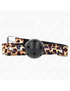 KINK - MORDAZA DE BOLA 4.5 CM TRANSPIRABLE LEOPARDO 65 x 2.5 CM