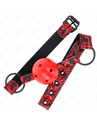 KINK - MORDAZA DE BOLA 4.5 CM CON PATRÓN DE DIAMANTE MODELO 1 64.5 CM AJUSTABLE 42- 60 CM
