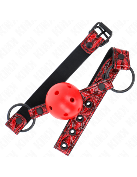 KINK - MORDAZA DE BOLA 4.5 CM CON PATRÓN DE DIAMANTE MODELO 1 64.5 CM AJUSTABLE 42- 60 CM