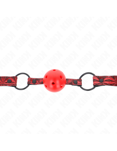 KINK - MORDAZA DE BOLA 4.5 CM CON PATRÓN DE DIAMANTE MODELO 1 64.5 CM AJUSTABLE 42- 60 CM