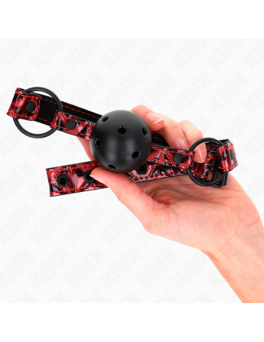 KINK - MORDAZA DE BOLA 4.5 CM CON PATRÓN DE DIAMANTE MODELO 2 64.5 CM AJUSTABLE 42- 60 CM