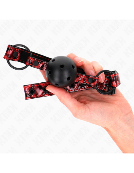 KINK - MORDAZA DE BOLA 4.5 CM CON PATRÓN DE DIAMANTE MODELO 2 64.5 CM AJUSTABLE 42- 60 CM