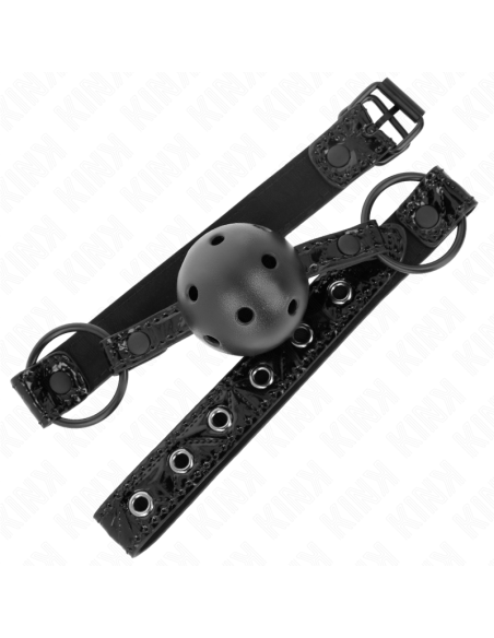 KINK - MORDAZA DE BOLA 4.5 CM CON PATRÓN DE DIAMANTE MODELO 3 64.5 CM AJUSTABLE 42- 60 CM