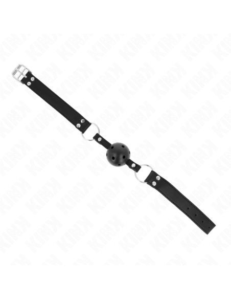 KINK - MORDAZA DE BOLA 4 CM TRANSPIRABLE CON DOBLE REMACHE MODELO 1 NEGRO 62 x 2.5 CM AJUSTABLE 42-58 CM