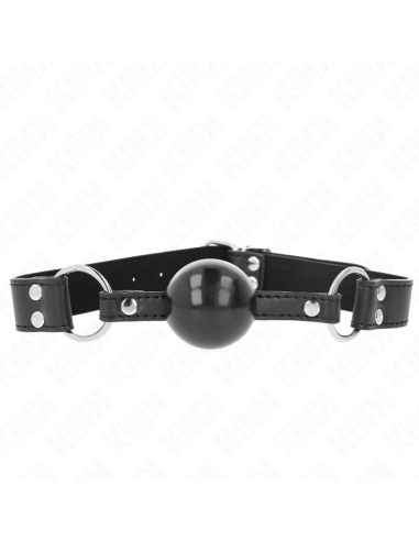 KINK - MORDAZA DE BOLA 4 CM SUAVE Y SÓLIDA CON CORREA DE POLIPIEL 62 x 2.5 CM AJUSTABLE 42-58 CM