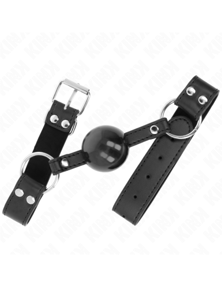 KINK - MORDAZA DE BOLA 4 CM SUAVE Y SÓLIDA CON CORREA DE POLIPIEL 62 x 2.5 CM AJUSTABLE 42-58 CM