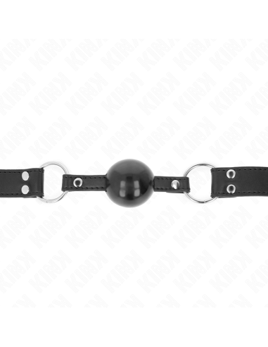 KINK - MORDAZA DE BOLA 4 CM SUAVE Y SÓLIDA CON CORREA DE POLIPIEL 62 x 2.5 CM AJUSTABLE 42-58 CM