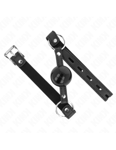 KINK - MORDAZA DE BOLA 4 CM TPE CON CANDADO NEGRO 60 x 2 CM