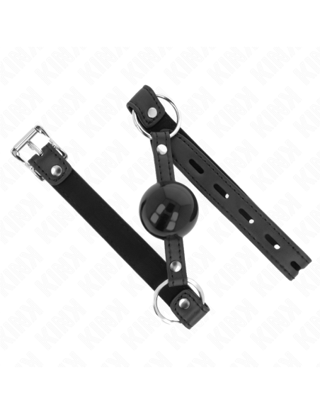 KINK - MORDAZA DE BOLA 4 CM TPE CON CANDADO NEGRO 60 x 2 CM