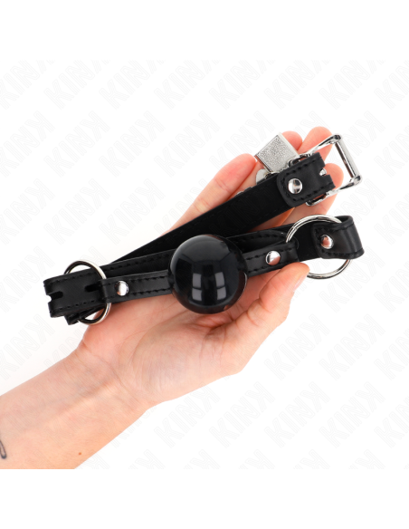 KINK - MORDAZA DE BOLA 4 CM TPE CON CANDADO NEGRO 60 x 2 CM