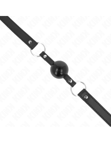 KINK - MORDAZA DE BOLA 4 CM TPE CON CANDADO NEGRO 60 x 2 CM
