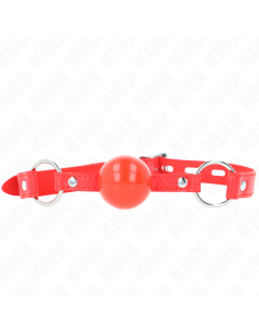 KINK - MORDAZA DE BOLA 4 CM TPE CON CANDADO ROJO 60 x 2 CM