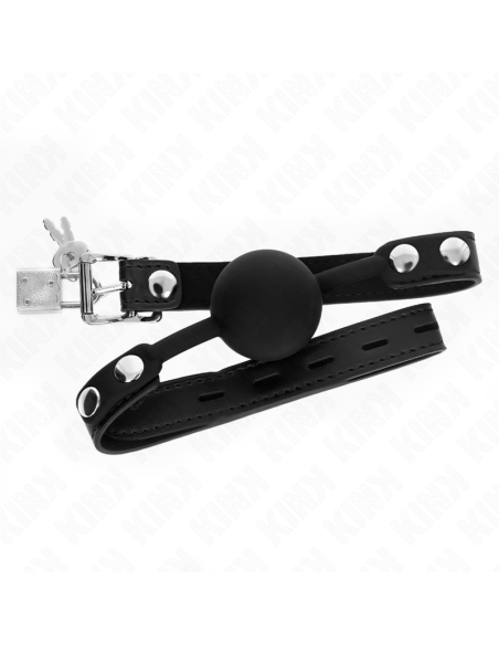 KINK - MORDAZA DE BOLA 4 CM DE SILICONA MODELO 1 CON CANDADO 60 x 2 CM