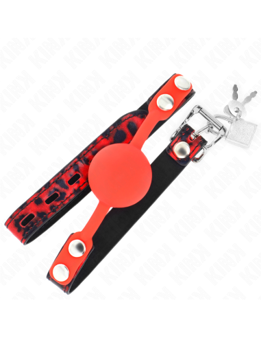 KINK - MORDAZA DE BOLA 4 CM DE SILICONA MODELO 2 CON CANDADO 60 x 2 CM