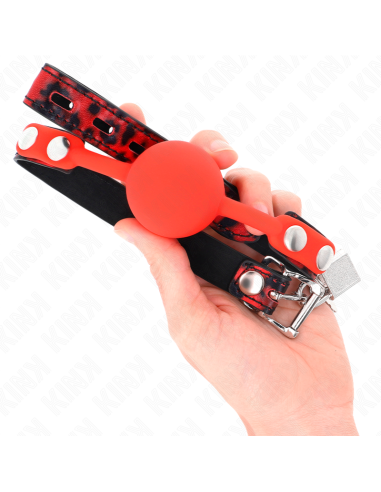 KINK - MORDAZA DE BOLA 4 CM DE SILICONA MODELO 2 CON CANDADO 60 x 2 CM