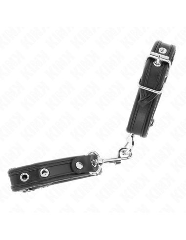 KINK - MUÑEQUERAS MINI NEGRO CON TACHUELAS AJUSTABLE 16-22 CM X 2 CM
