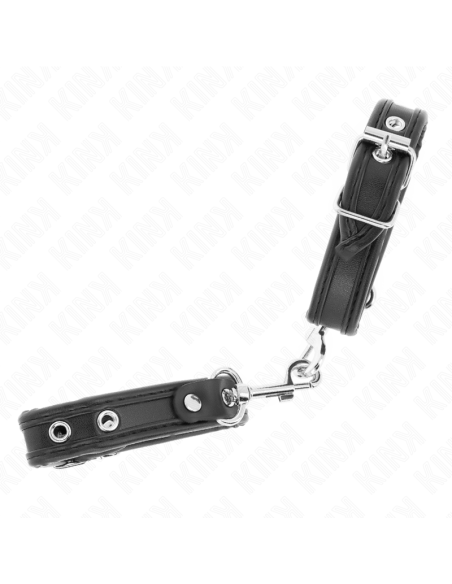 KINK - MUÑEQUERAS MINI NEGRO CON TACHUELAS AJUSTABLE 16-22 CM X 2 CM