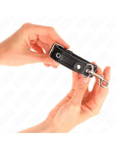 KINK - MUÑEQUERAS MINI NEGRO CON TACHUELAS AJUSTABLE 16-22 CM X 2 CM