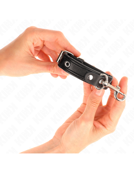 KINK - MUÑEQUERAS MINI NEGRO CON TACHUELAS AJUSTABLE 16-22 CM X 2 CM