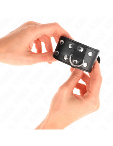 KINK - MUÑEQUERAS CON DOBLE LÍNEA DE TACHUELAS AJUSTABLE NEGRO
