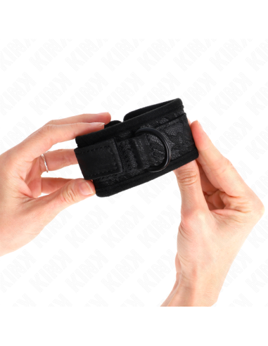 KINK - MUÑEQUERAS DE ENCAJE Y NEOPRENO AJUSTABLE NEGRO 20-29 CM X 5 CM
