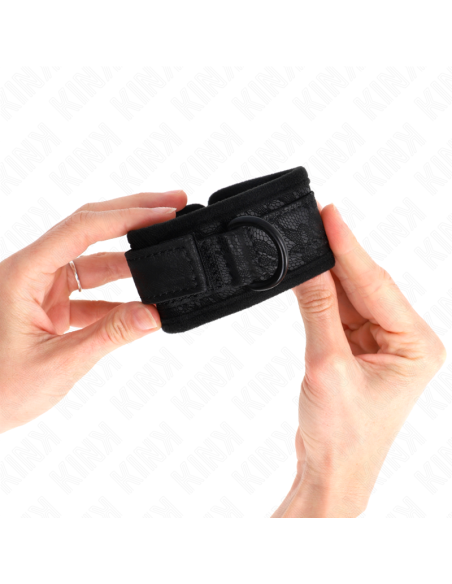KINK - MUÑEQUERAS DE ENCAJE Y NEOPRENO AJUSTABLE NEGRO 20-29 CM X 5 CM