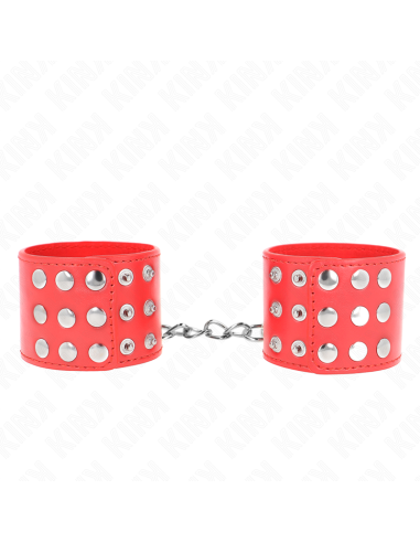 KINK - MUÑEQUERAS CON CIERRE A PRESIÓN AJUSTABLE ROJO 19-24 CM X 5.5 CM