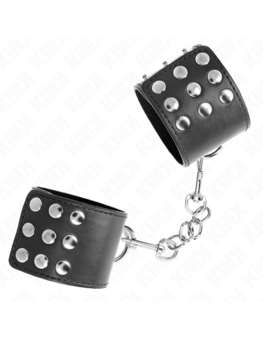 KINK - MUÑEQUERAS CON CIERRE A PRESIÓN AJUSTABLE NEGRO 19-24 CM X 5.5 CM