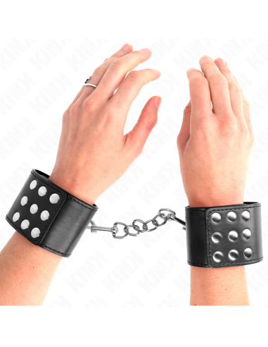 KINK - MUÑEQUERAS CON CIERRE A PRESIÓN AJUSTABLE NEGRO 19-24 CM X 5.5 CM