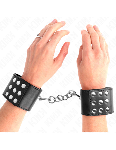 KINK - MUÑEQUERAS CON CIERRE A PRESIÓN AJUSTABLE NEGRO 19-24 CM X 5.5 CM