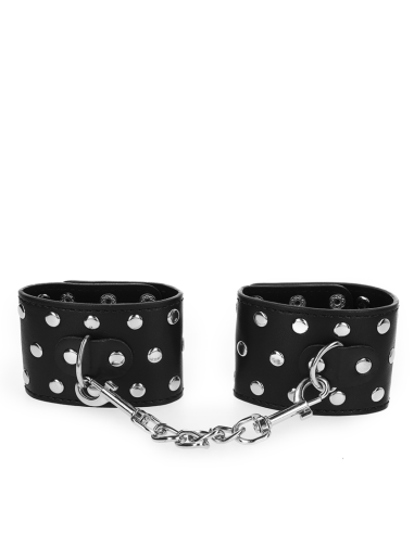 KINK - MUÑEQUERAS CON CIERRE A PRESIÓN LLENO DE TACHUELAS AJUSTABLE NEGRO 19-24 CM X 5.5 CM