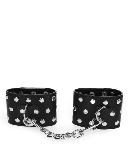 KINK - MUÑEQUERAS CON CIERRE A PRESIÓN LLENO DE TACHUELAS AJUSTABLE NEGRO 19-24 CM X 5.5 CM