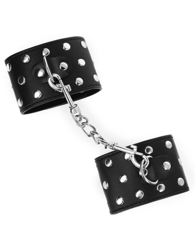 KINK - MUÑEQUERAS CON CIERRE A PRESIÓN LLENO DE TACHUELAS AJUSTABLE NEGRO 19-24 CM X 5.5 CM