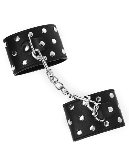KINK - MUÑEQUERAS CON CIERRE A PRESIÓN LLENO DE TACHUELAS AJUSTABLE NEGRO 19-24 CM X 5.5 CM