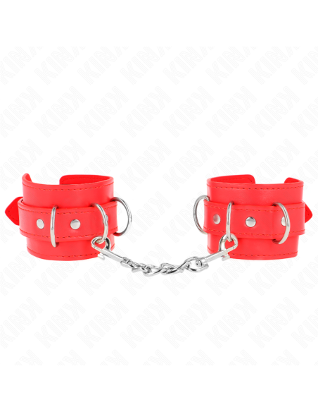 KINK - MUÑEQUERAS CON 3 ANILLAS EN D AJUSTABLE ROJO 17.5-25 CM X 6 CM