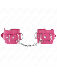 KINK - MUÑEQUERAS CON 3 ANILLAS EN D AJUSTABLE ROSA 17.5-25 CM X 6 CM