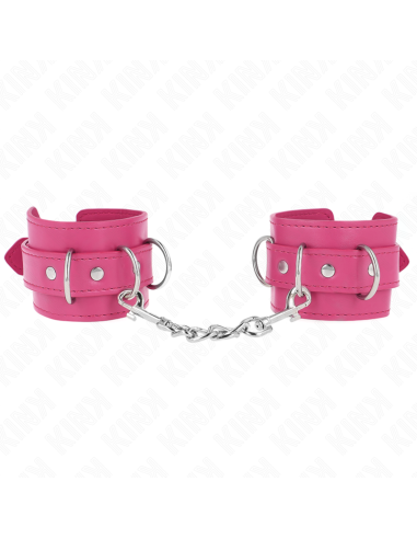 KINK - MUÑEQUERAS CON 3 ANILLAS EN D AJUSTABLE ROSA 17.5-25 CM X 6 CM
