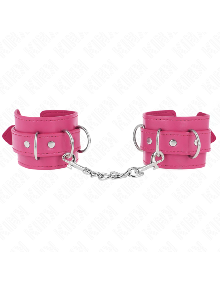 KINK - MUÑEQUERAS CON 3 ANILLAS EN D AJUSTABLE ROSA 17.5-25 CM X 6 CM