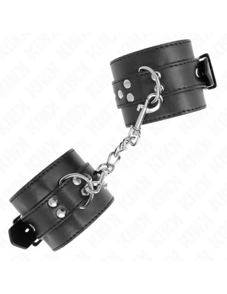 KINK - MUÑEQUERAS NEGRO CON CORREA NEGRO AJUSTABLE 17-28 CM X 6 CM