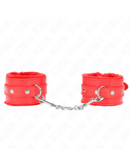 KINK - MUÑEQUERAS FORRADAS PREMIUM ROJO CON CORREA ROJO AJUSTABLE 17-29 CM X 6 CM