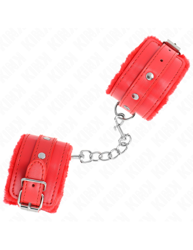 KINK - MUÑEQUERAS FORRADAS PREMIUM ROJO CON CORREA ROJO AJUSTABLE 17-29 CM X 6 CM