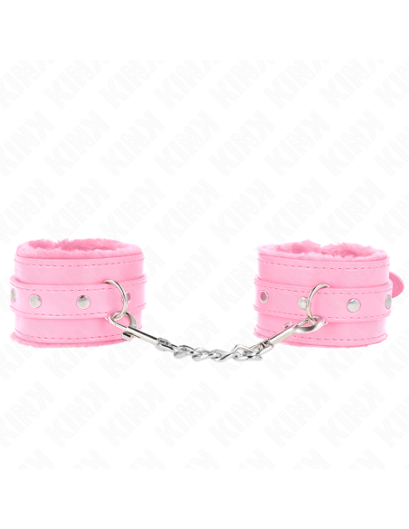 KINK - MUÑEQUERAS FORRADAS PREMIUM ROSA CON CORREA ROSA AJUSTABLE 17-29 CM X 6 CM