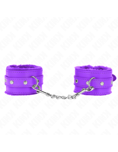 KINK - MUÑEQUERAS FORRADAS PREMIUM VIOLETA CON CORREA VIOLETA AJUSTABLE 17-29 CM X 6 CM
