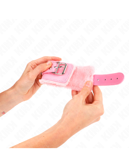 KINK - MUÑEQUERAS FORRADAS ROSA CON CORREA ROSA AJUSTABLE 20-29 CM X 5.5 CM