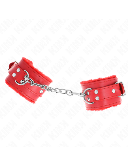 KINK - MUÑEQUERAS FORRADAS ROJO CON CORREA ROJO AJUSTABLE 20-29 CM X 5.5 CM