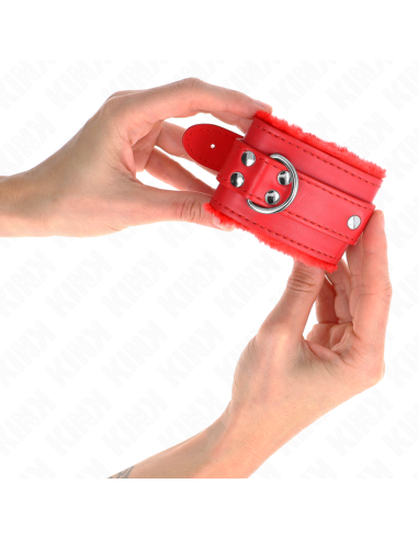 KINK - MUÑEQUERAS FORRADAS ROJO CON CORREA ROJO AJUSTABLE 20-29 CM X 5.5 CM