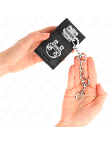 KINK - MUÑEQUERAS MULTIPOSICIÓN CON CIERRE CANDADO NEGRO AJUSTABLE 16-23 CM X 5.5 CM