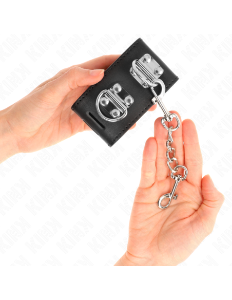 KINK - MUÑEQUERAS MULTIPOSICIÓN CON CIERRE CANDADO NEGRO AJUSTABLE 16-23 CM X 5.5 CM