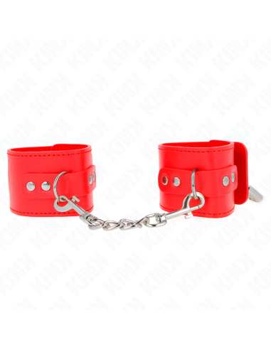 KINK - MUÑEQUERAS CON CIERRE CANDADO ROJO AJUSTABLE 16-23 CM X 5.5 CM