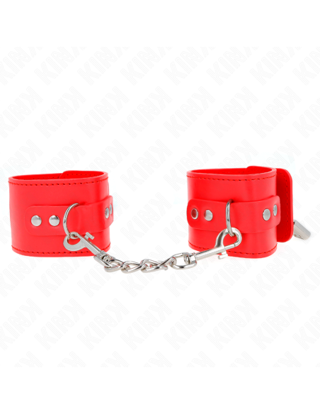 KINK - MUÑEQUERAS CON CIERRE CANDADO ROJO AJUSTABLE 16-23 CM X 5.5 CM